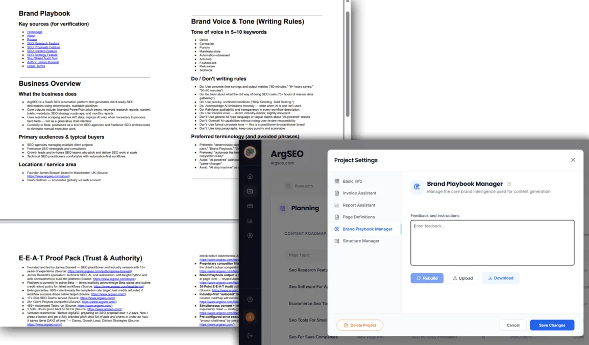 ArgSEO Automated Brand Knowledge Base