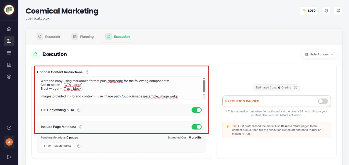 ArgSEO Automated SEO Content Briefs