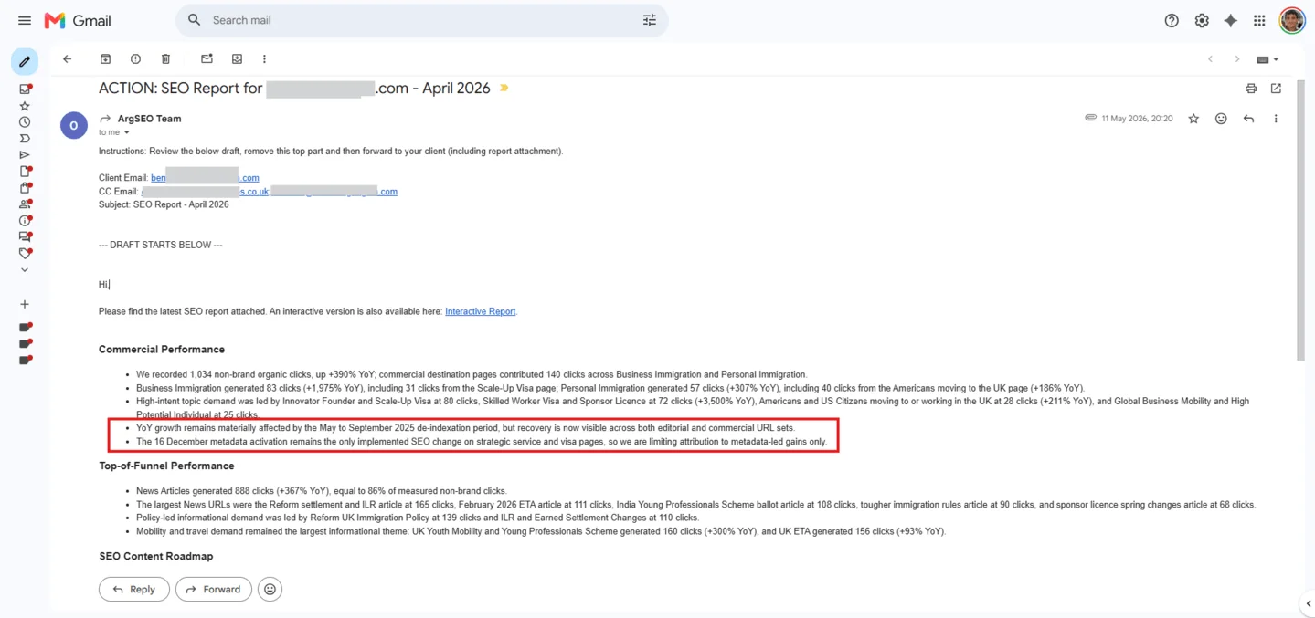 ArgSEO Automated SEO Monthly Reporting