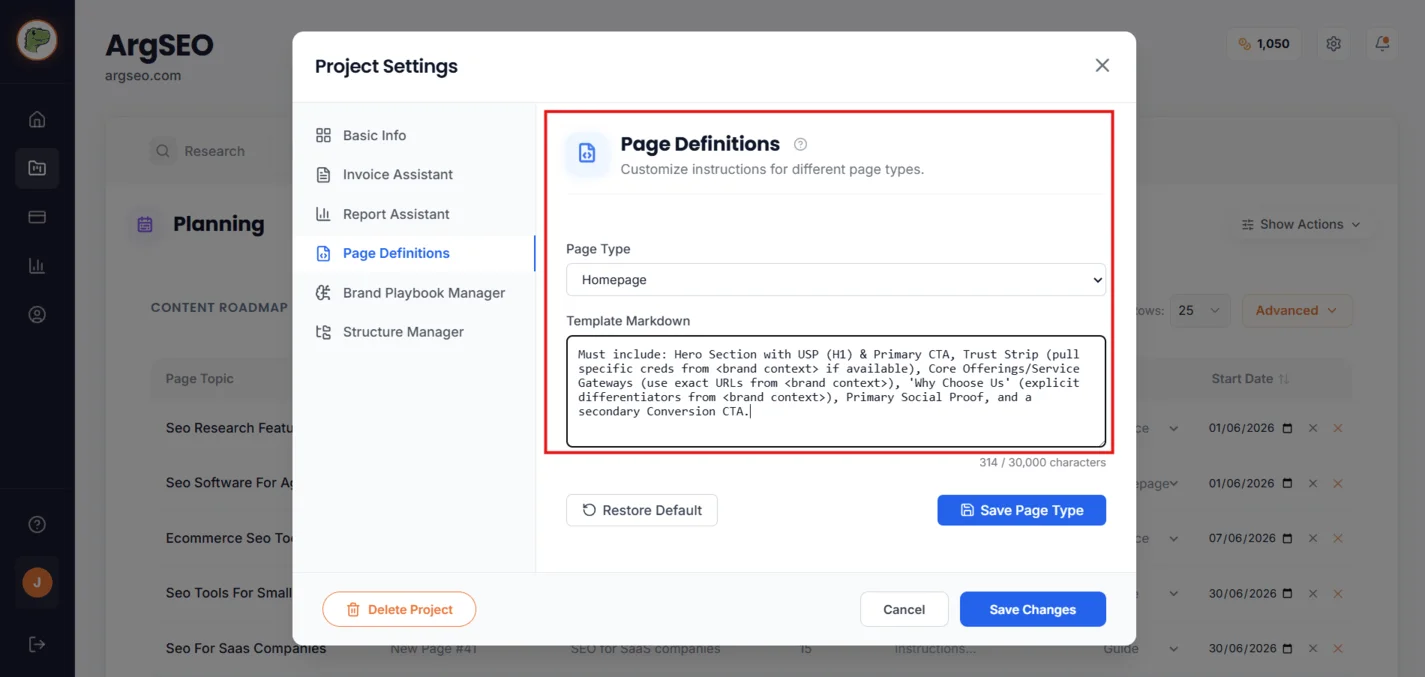 ArgSEO Automated SEO Page Type Rules
